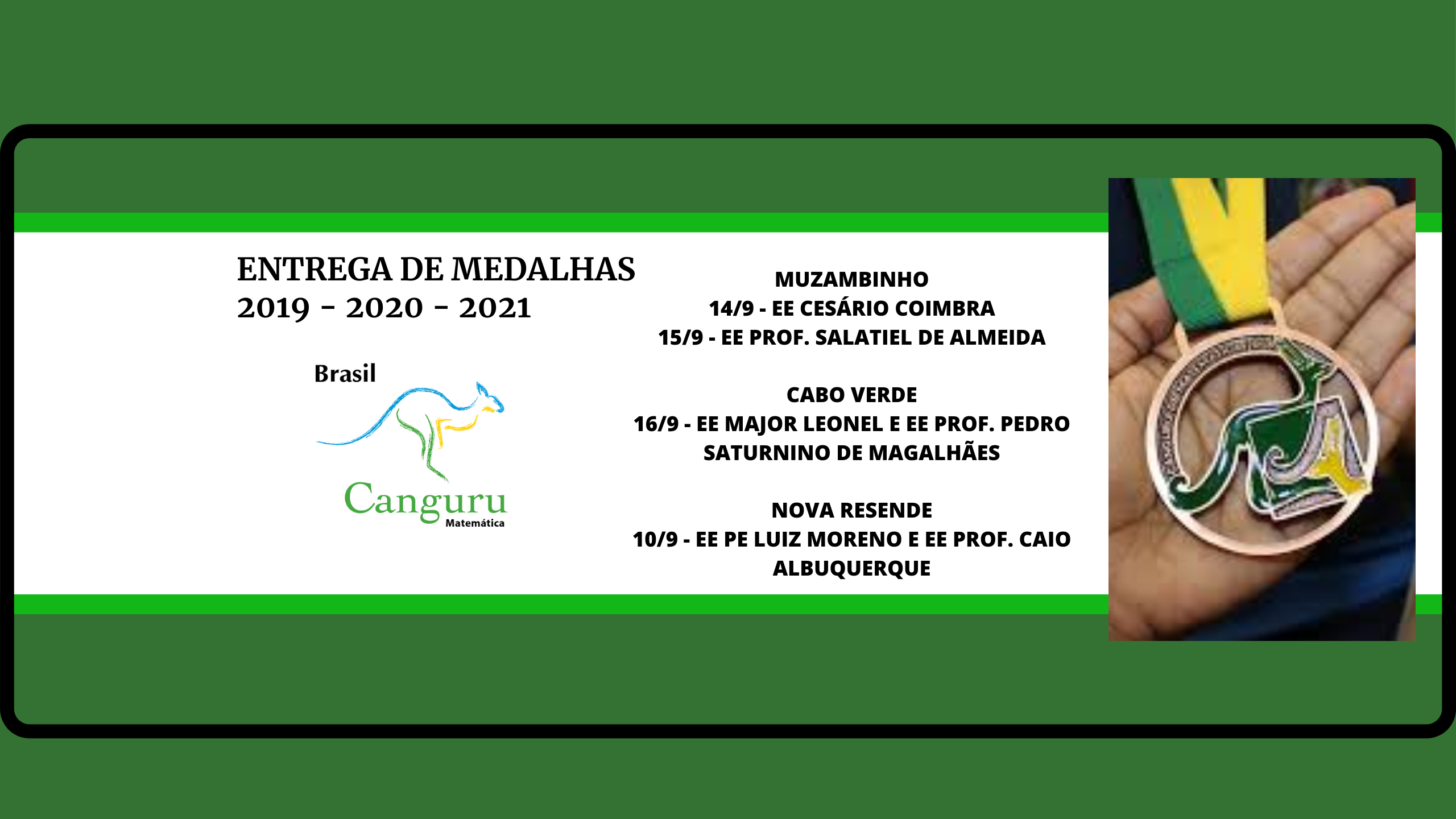 ENTREGA DE MEDALHAS DA CANGURU DE MATEMÁTICA
